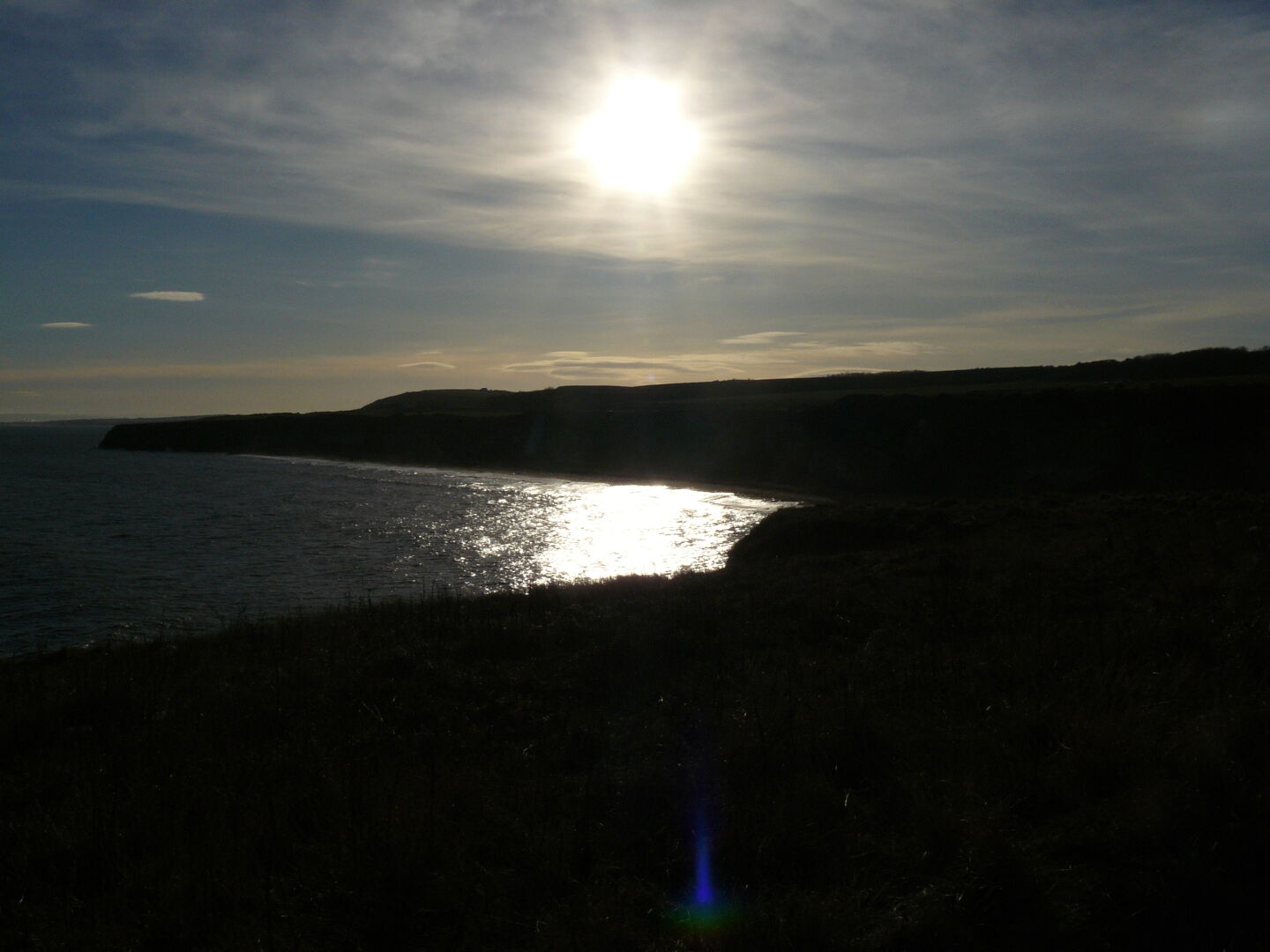 Winter sun at the coast near Seaham.