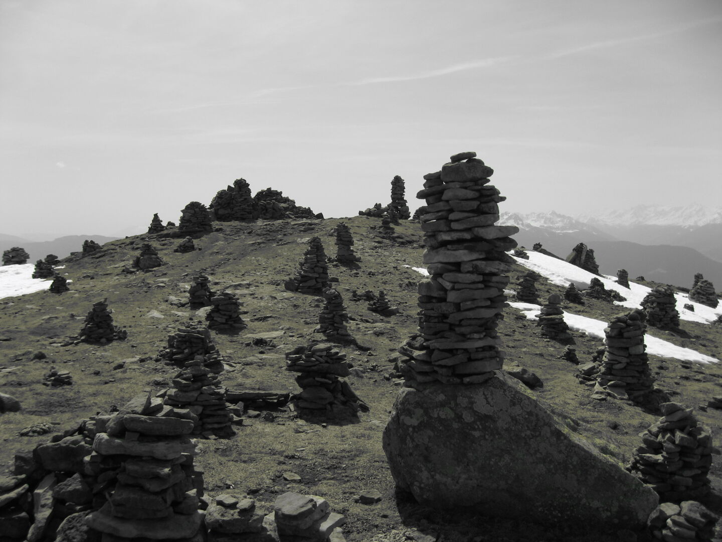 For some reason the camera decided to switch to black and white... this is on top of the "Steinerne Mandeln", which means "little stone men".