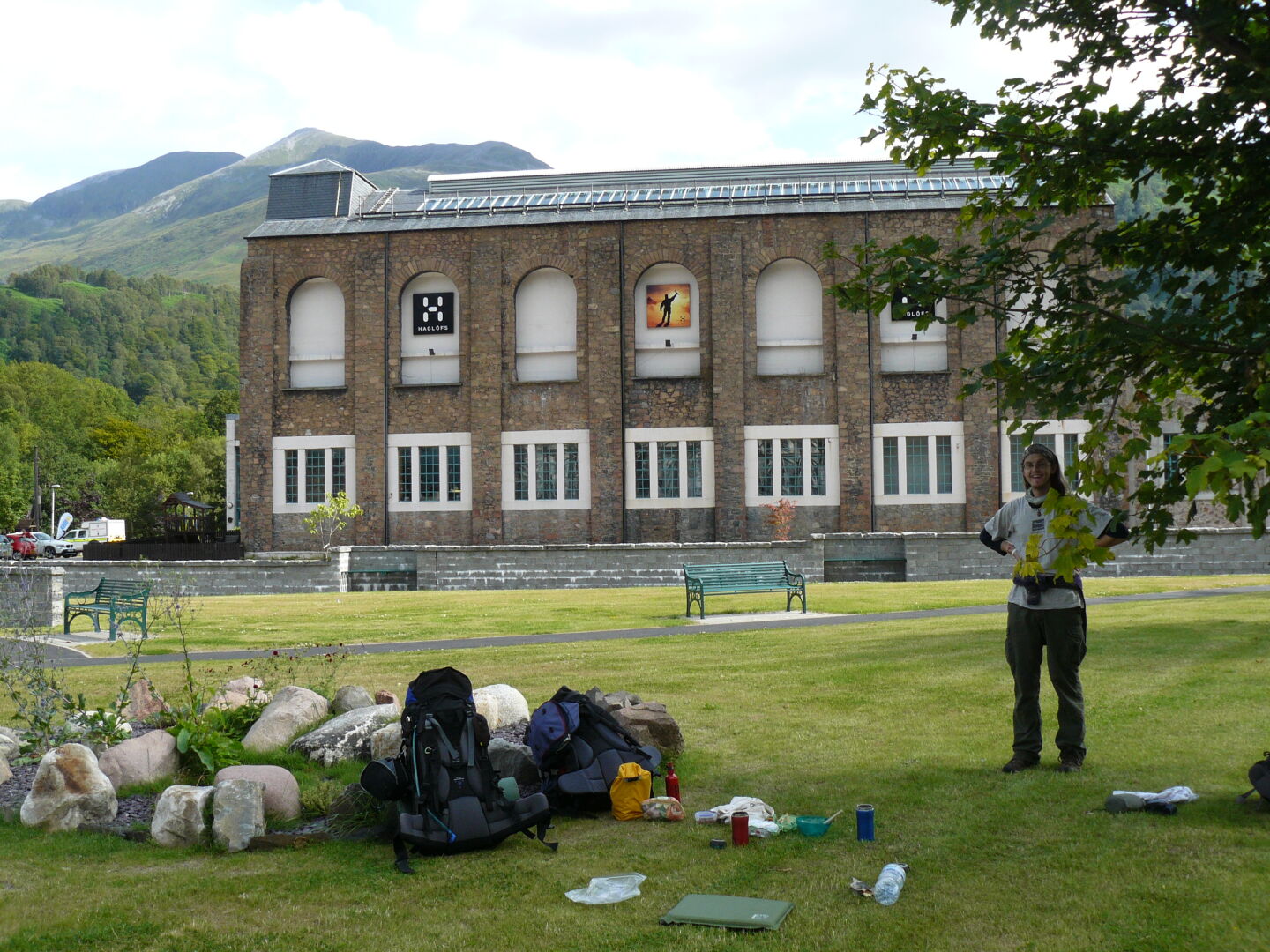 Breakfast in front of the Ice Factor.