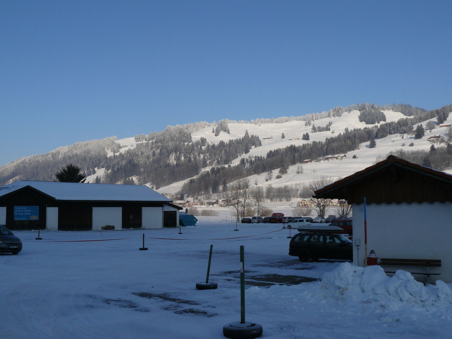 Blick von Thalkirchdorf nach Süden. Da wollen wir rauf!