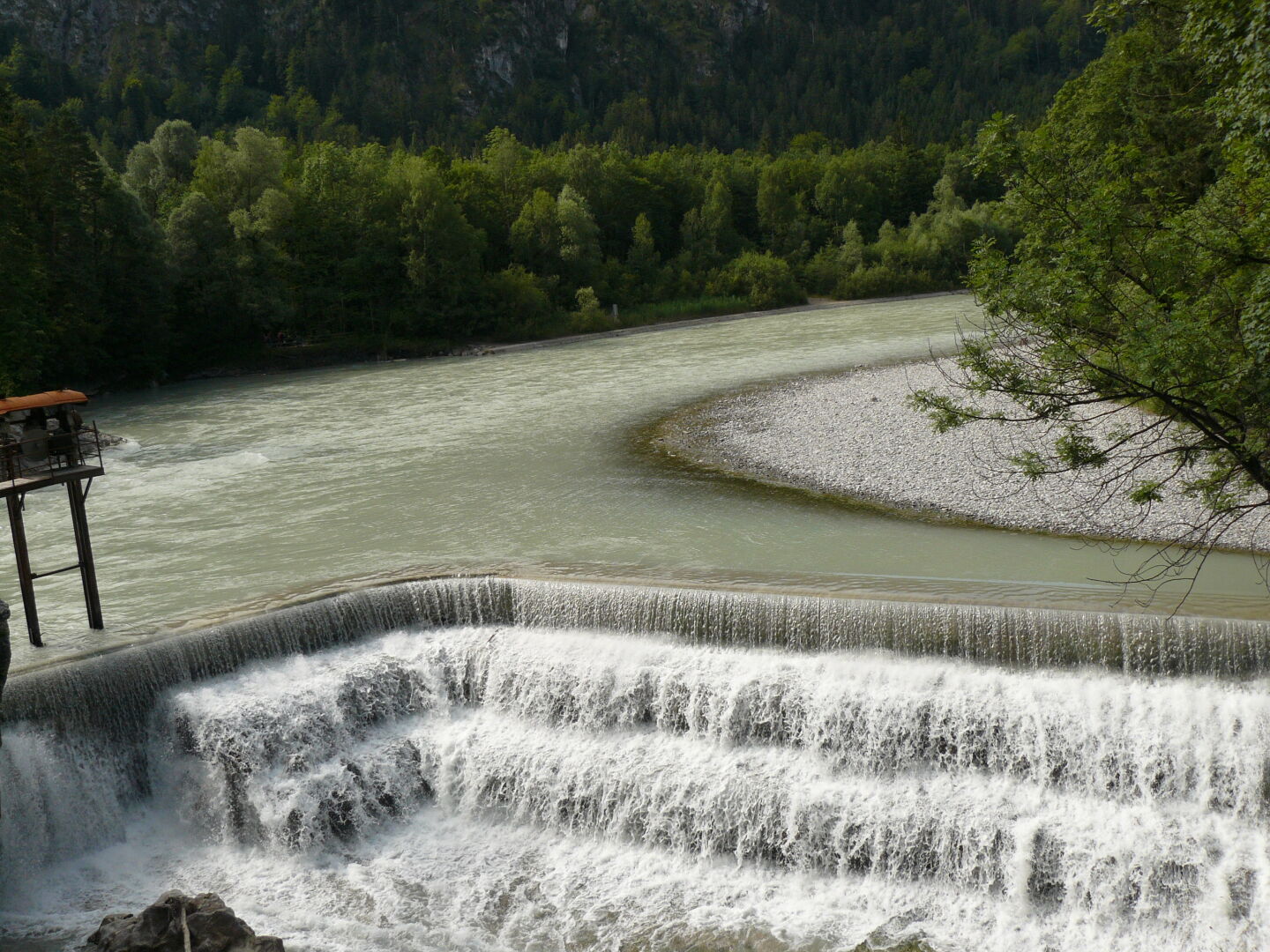 Waterfall of the river Inn that runs towards the Danube. Somehow, this was advertised as a spectacular view.