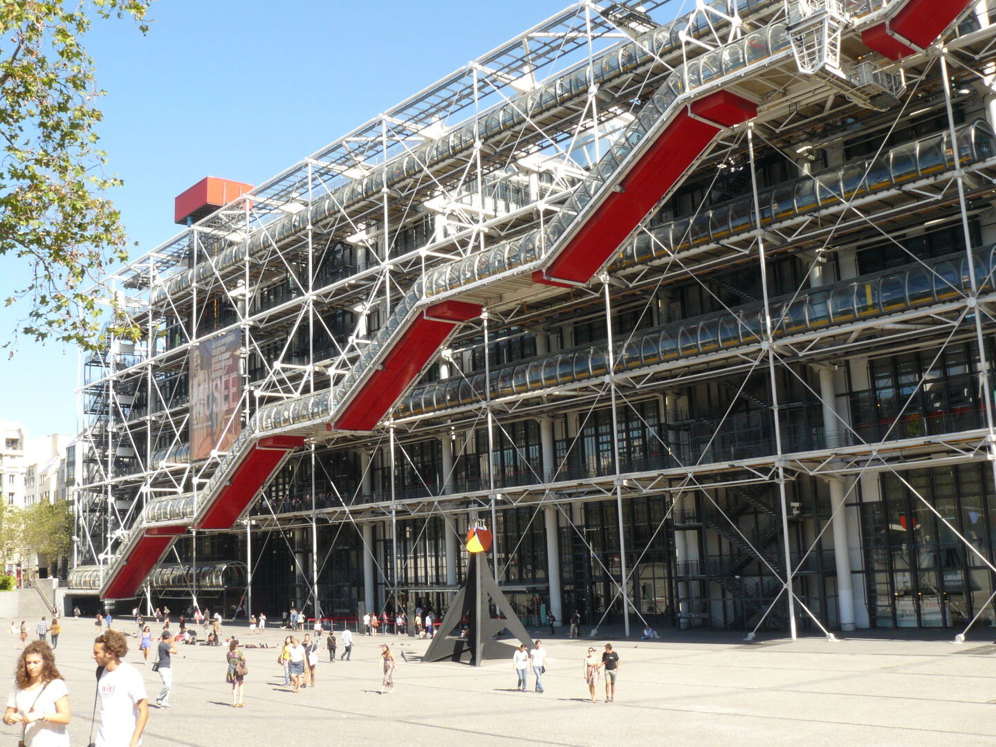Famous escalators outside Centre Georges Pompidou.