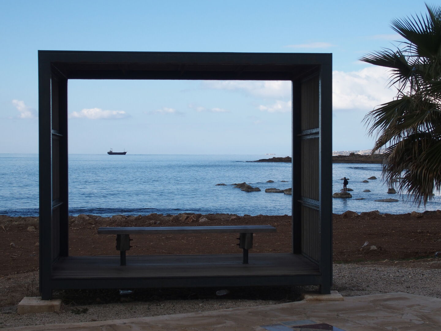 Walking along the bearch towards the "tombs of the kings" (with a stop at Lidl to supply hungry would-be archaeologists).
