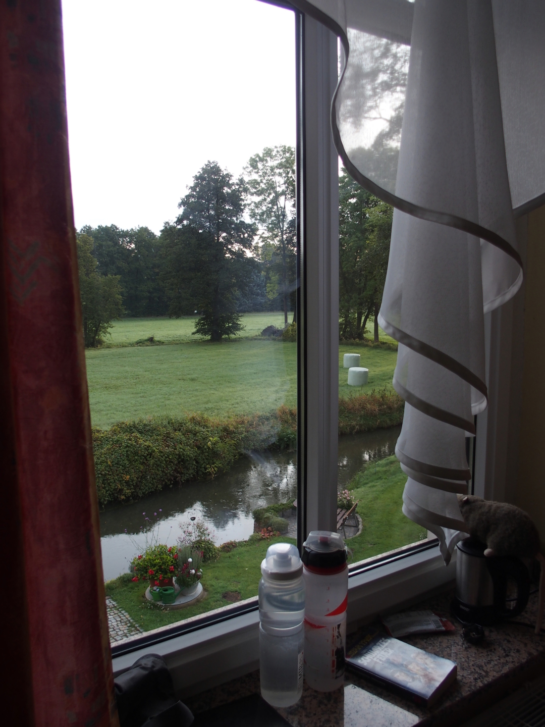 Ein letzter Blick aus dem Fenster.