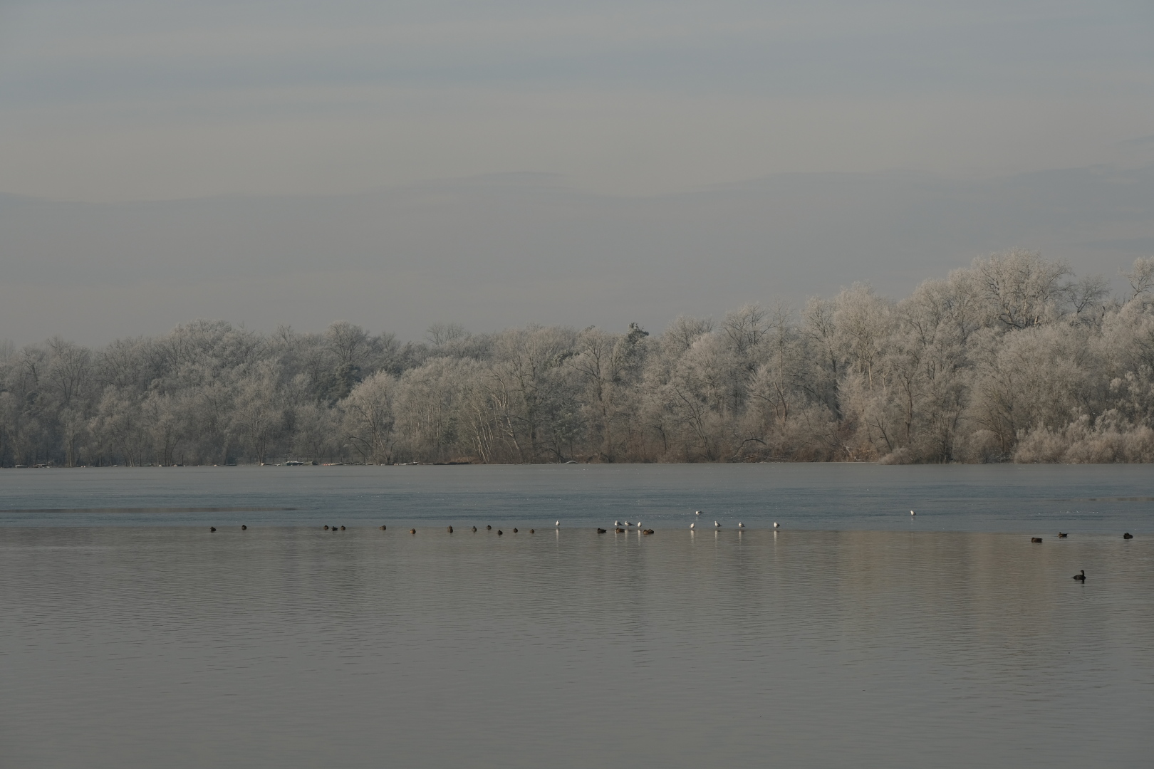 Blick &uuml;ber den halb zugefrorenen Fermasee.